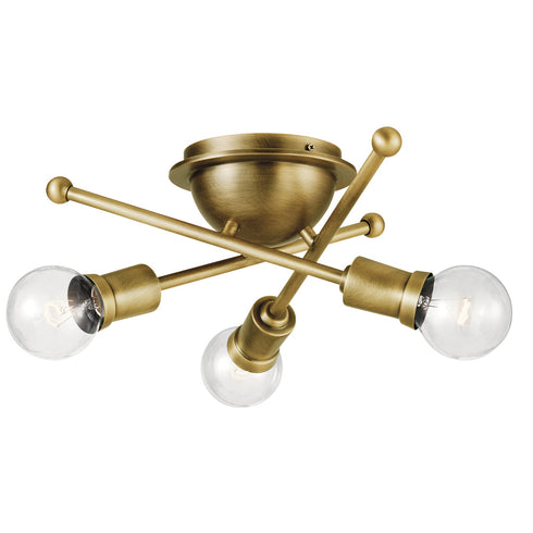 Kichler Armstrong 3 Light Flush Mount Model: 43196NBR