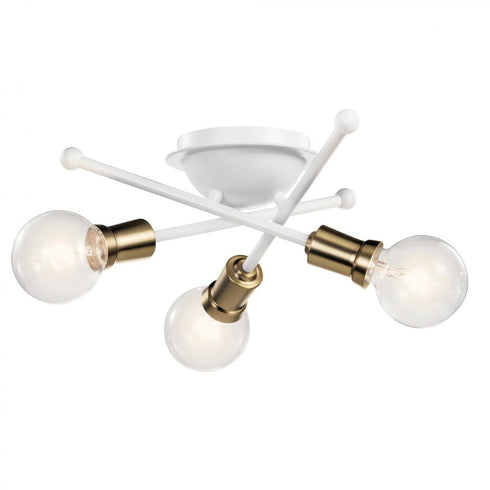 Kichler Armstrong 3 Light Flush Mount Model: 43196WH