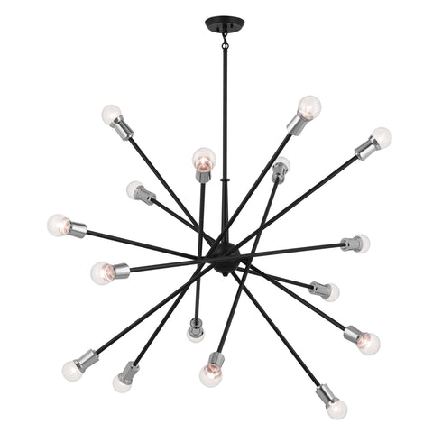 Kichler Armstrong Chandelier 16 Light in Black Finish Model: 52537BK