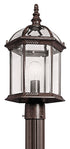 Kichler Barrie Outdoor Post Light 1 Light in Black Finish Model: 49187BK