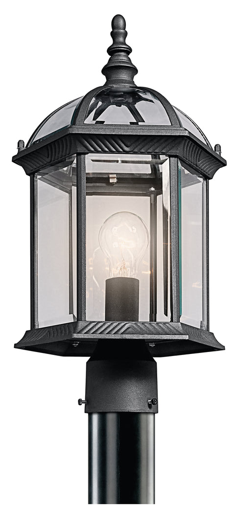 Kichler Barrie Outdoor Post Light 1 Light in Black Finish Model: 49187BK