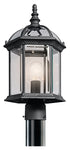 Kichler Barrie Outdoor Post Light 1 Light in Black Finish Model: 49187BK