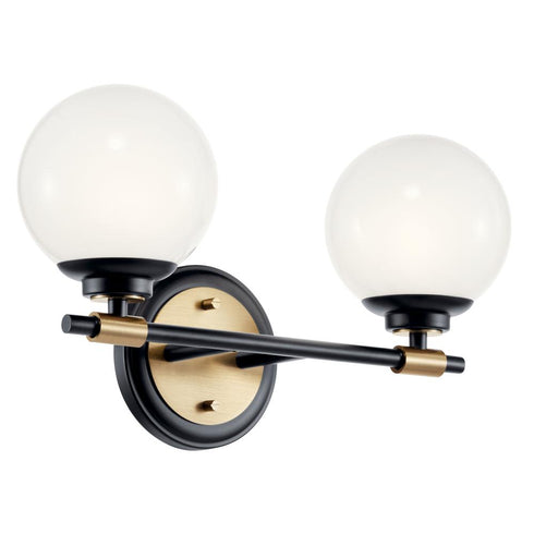 Kichler Benno Vanity 2 Light in Black Finish Model: 55171BKCPZ