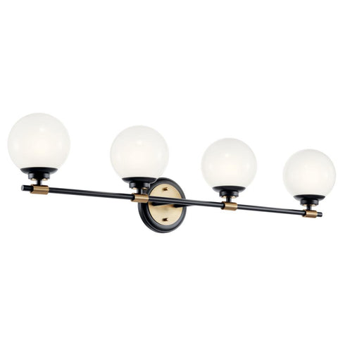 Kichler Benno Vanity 4 Light in Black Finish Model: 55173BKCPZ