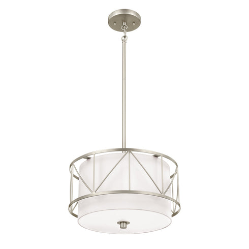 Kichler Birkleigh 14 Inch 3 Light Pendan Semi Flush Model: 52074SN