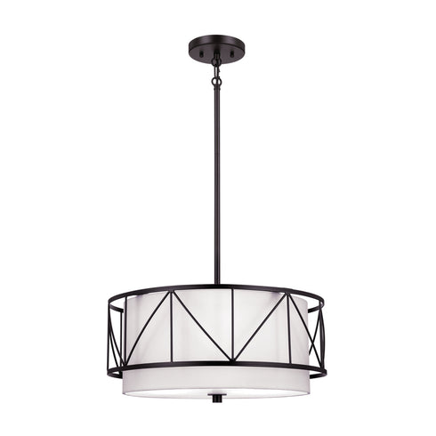 Kichler Birkleigh 18 Inch 3 Light Pendan Semi Flush Model: 52075BK
