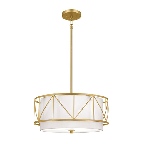 Kichler Birkleigh 18 Inch 3 Light Pendan Semi Flush Model: 52075CLG