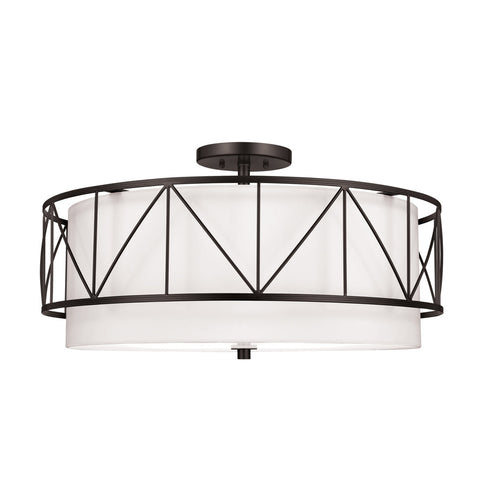 Kichler Birkleigh 24 Inch 4 Light Semi Flush Black Model: 52076BK