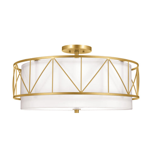Kichler Birkleigh 24 Inch 4 Light Semi Flush Classic Model: 52076CLG