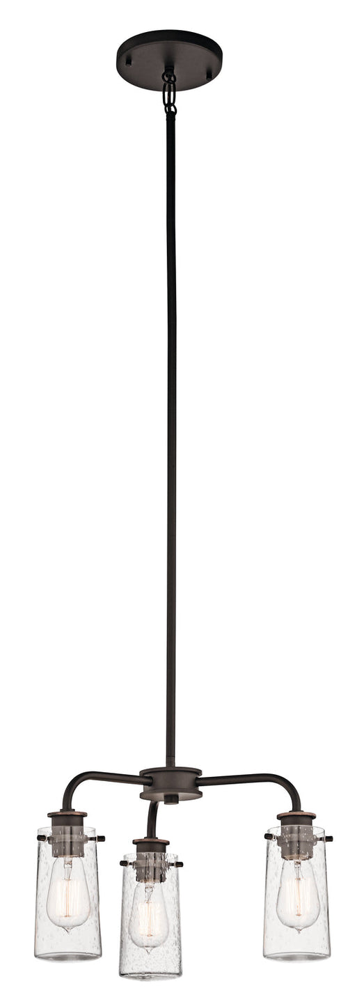 Kichler Braelyn 3 Light Chandelier Semi Flush Model: 43057CLP