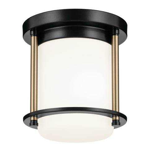 Kichler Brit Flush Mount 1 Light in Black Finish Model: 52596BKCPZ