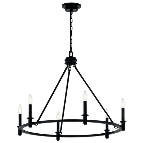 Kichler Carrick Chandelier 6 Light in Black Finish Model: 52705BK