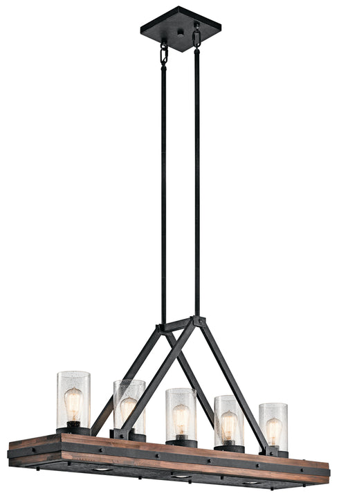 Kichler Colerne Linear Chandelier 8 Light in Auburn Stained Finish Finish Model: 43491AUB
