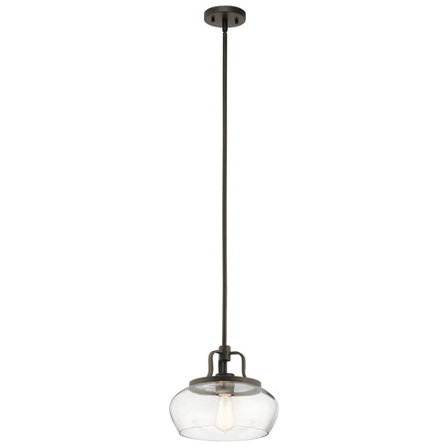 Kichler Davenport Pendan Semi Flush 1 Light in Olde Bronze Finish Model: 43903OZ