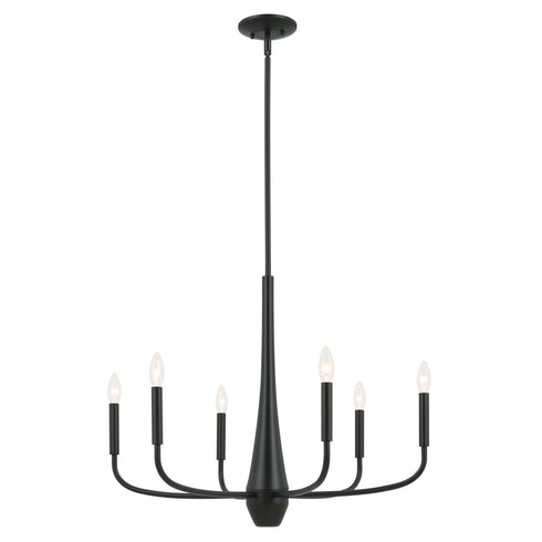 Kichler Deela 28 Inch 6 Light Chandelier In Black Model: 52525BK