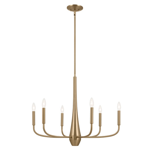 Kichler Deela 28 Inch 6 Light Chandelier In White Model: 52525WH