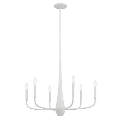 Kichler Deela Chandelier 6 Light in White Finish Model: 52525WH