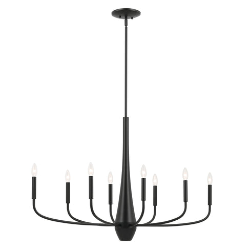 Kichler Deela Oval Chandelier 8 Light in Black Finish Model: 52528BK