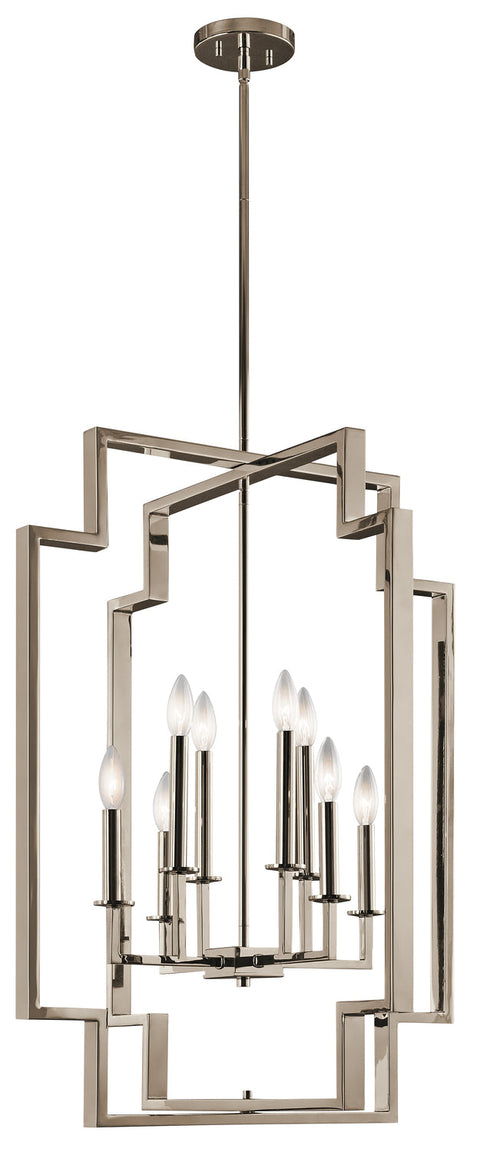 Kichler Downtown Deco 8 Light Foyer Chandelier Model: 43966PN