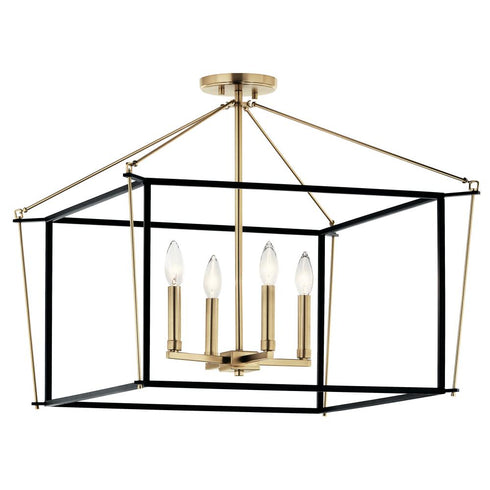 Kichler Eisley Semi Flush Mount 4 Light in Champagne Bronze Finish Model: 52632CPZ