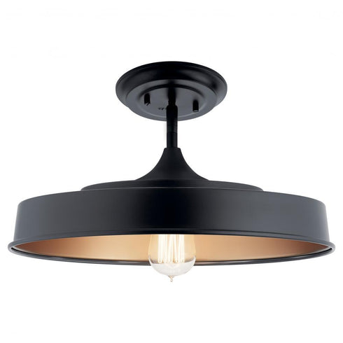 Kichler Elias 1 Light Semi Flush Model: 52098BK