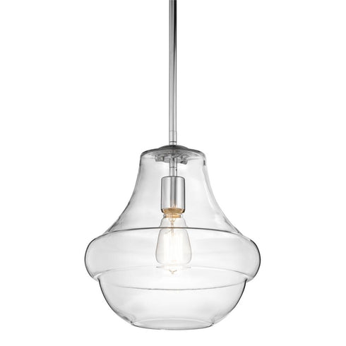 Kichler Everly Pendant 1 Light in Chrome Finish Model: 42044CH