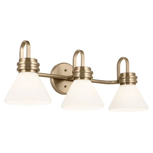 Kichler Farum 26 Inch 3 Light Vanity With Opal Glass Model: 55155BK