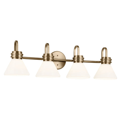 Kichler Farum 34 Inch 4 Light Vanity With Opal Glass Model: 55156BK