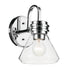 Kichler Farum 9.5 Inch 1 Light Wall Sconce with Clear Glass in Black Model: 55153BKCLR