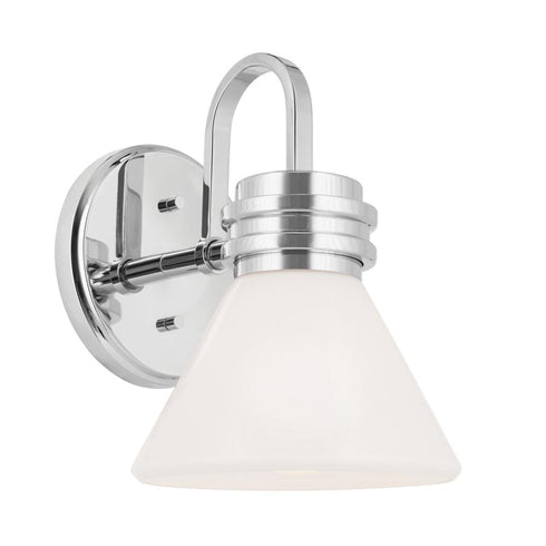Kichler Farum 9.5 Inch 1 Light Wall Sconce With Opal Model: 55153BK