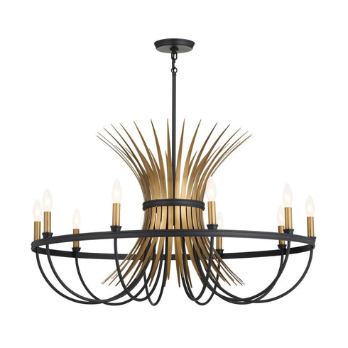 Kichler Felicity 37 Inch 9 Light Chandelier Black Model: 52459BK