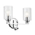 Kichler Gioe 14.25 Inch 2 Light Vanity Light with Opal Glass in Black Model: 55225BK
