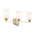 Kichler Gioe 24.25 Inch 3 Light Vanity Light with Opal Glass in Black Model: 55226BK