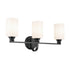 Kichler Gioe 24.25 Inch 3 Light Vanity Light with Opal Glass in Black Model: 55226BK