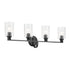 Kichler Gioe 32.25 Inch 4 Light Vanity Light with Opal Glass in Black Model: 55227BK