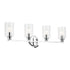 Kichler Gioe 32.25 Inch 4 Light Vanity Light with Opal Glass in Black Model: 55227BK