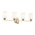 Kichler Gioe 32.25 Inch 4 Light Vanity Light with Opal Glass in Black Model: 55227BK