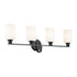 Kichler Gioe 32.25 Inch 4 Light Vanity Light with Opal Glass in Black Model: 55227BK