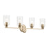 Kichler Gioe 32.25 Inch 4 Light Vanity Light with Opal Glass in Black Model: 55227BK