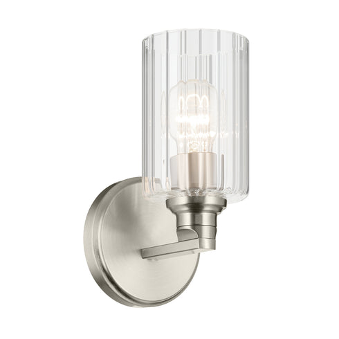 Kichler Gioe 9.5 Inch 1 Light Wall Sconce with Opal Glass in Black Model: 55224BK