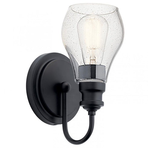 Kichler Greenbrier Wall Sconce 1 Light in Black Finish Model: 45390BK