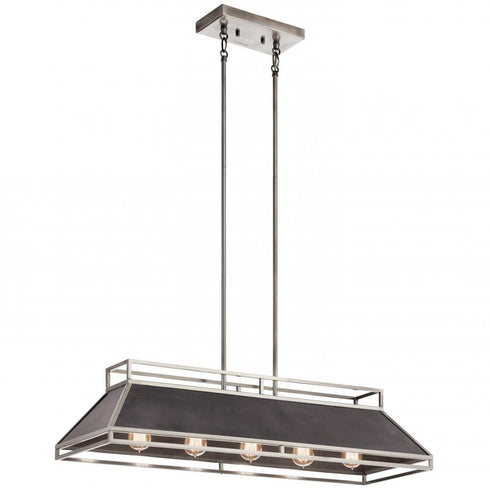 Kichler Grendel 5 Light Linear Chandelier Model: 52037CLP
