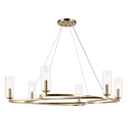 Kichler Harpin Chandelier Medium 6 Light in Black Finish Model: 52771BK