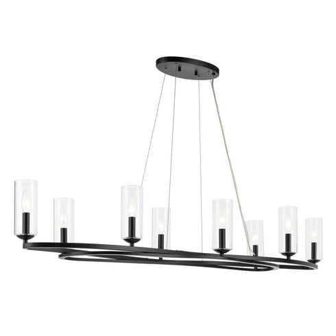Kichler Harpin Oval Chandelier 8 Light in Black Finish Model: 52772BK