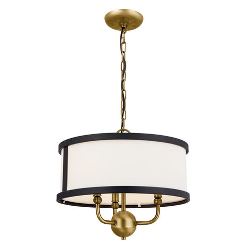 Kichler Heddle 15 Inch 3 Light Convertible Chandelier Model: 52465NBR