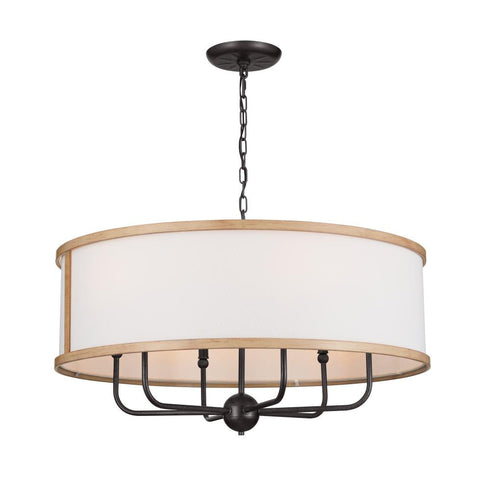 Kichler Heddle 30 Inch 6 Light Chandelier Anvil Iron Model: 52466AVI