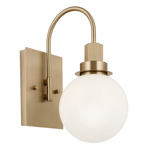 Kichler Hex 11.5 Inch 1 Light Wall Sconce With Opal Model: 55149BK