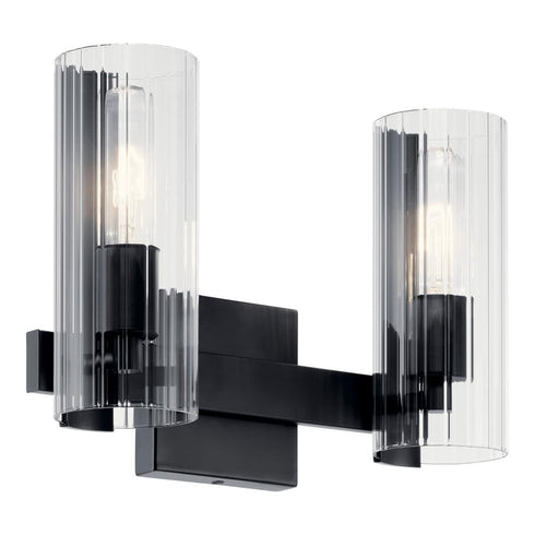 Kichler Jemsa Vanity 2 Light in Black Finish Model: 55167BK
