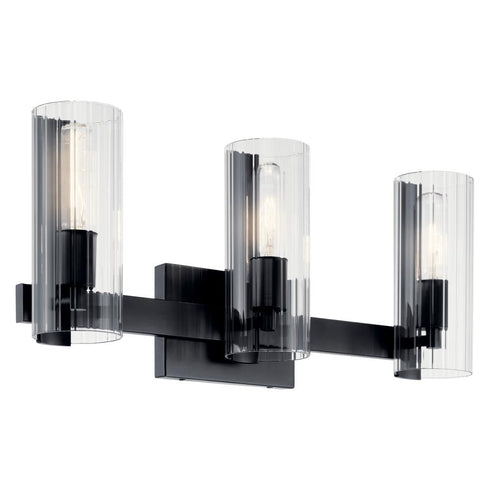 Kichler Jemsa Vanity 3 Light in Black Finish Model: 55168BK