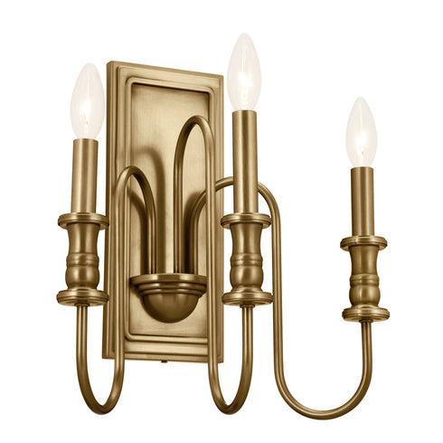 Kichler Karthe 14 Inch 3 Light Wall Sconce Natural Model: 52473NBR
